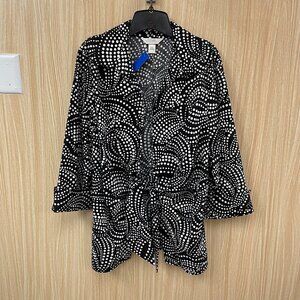 CJ Banks Black Print Top Size 1x